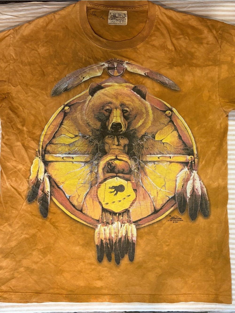 The Mountain Brown & Yellow Bear Dreamcatcher Graphic Tee